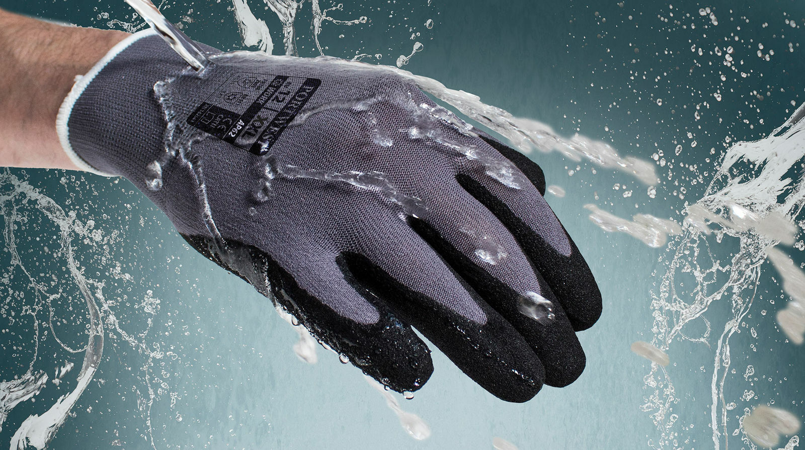 Portwest AP62 Dermiflex Aqua Protective Glove with Sandy Nitrile Foam Grip ANSI
