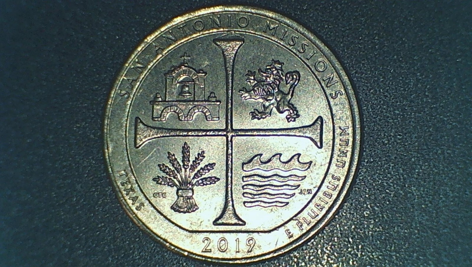 2019 San Antonio Missions Quarter with Die Chips on Reverse