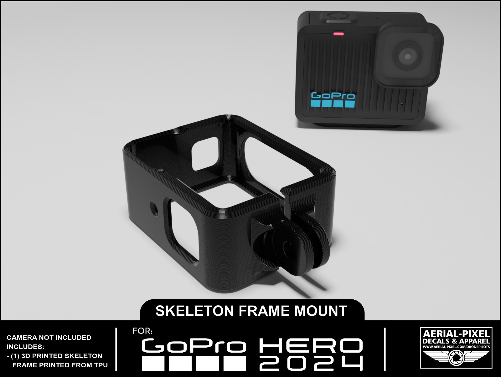 GoPro HERO 2024 Vertical (Portrait) Skeleton Frame Mount