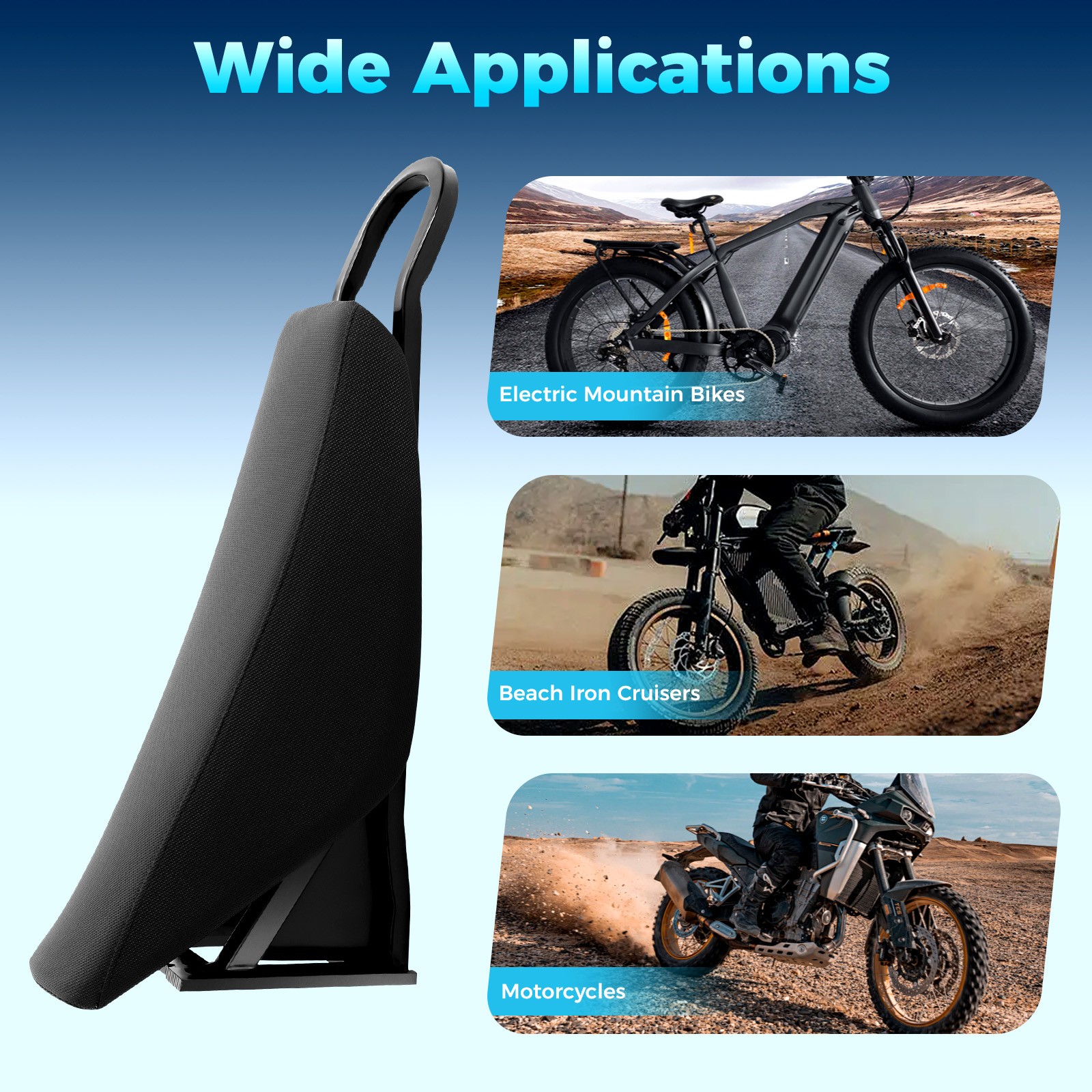 Stealth Bomber Electric Mountain Bike Beach Cruiser Motorcycle PU Saddle Seat US