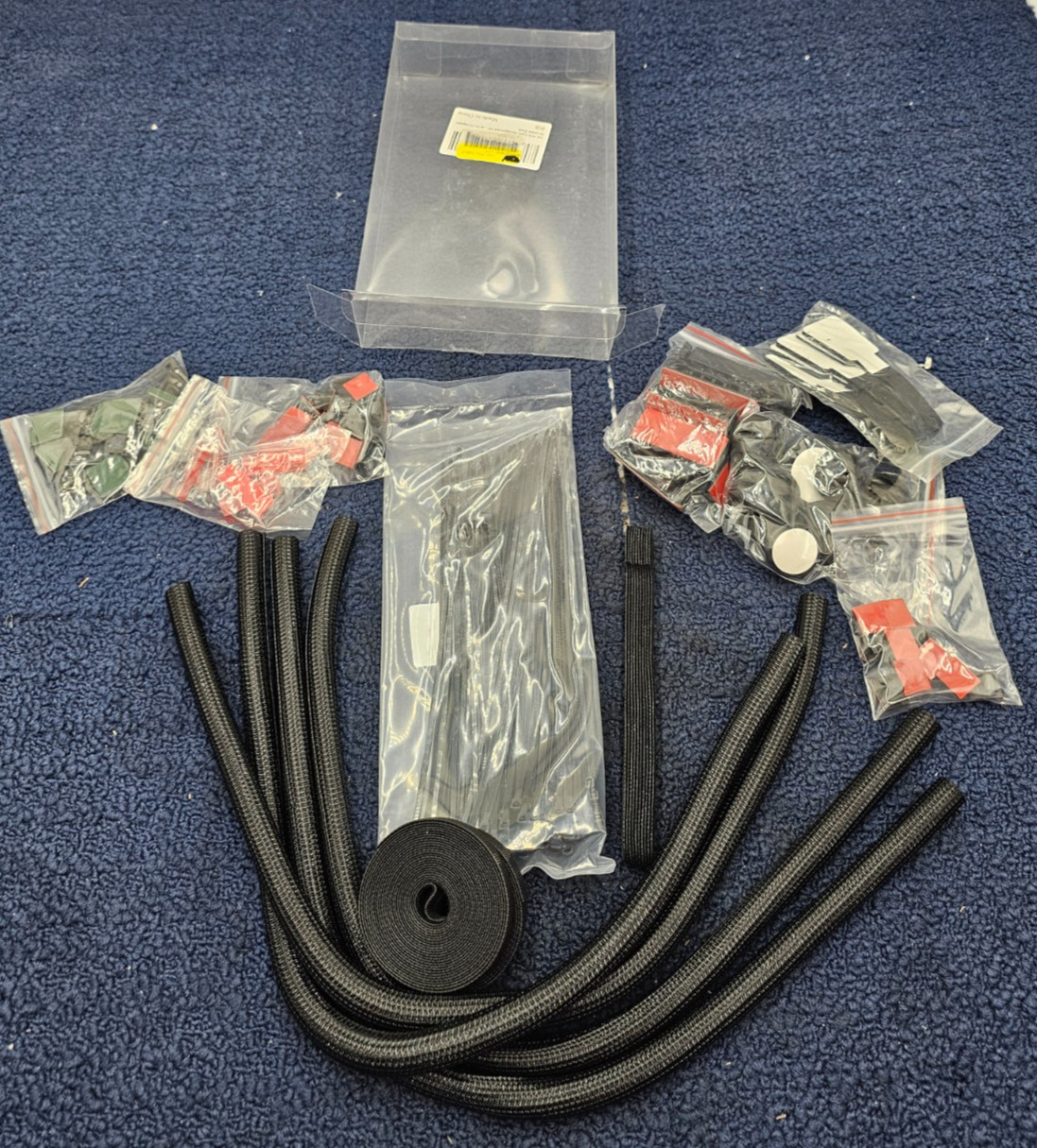 (QTY 6) Cable Management Assembly 192PCS– Cord Clip, Wire Sleeve & Cable Holder