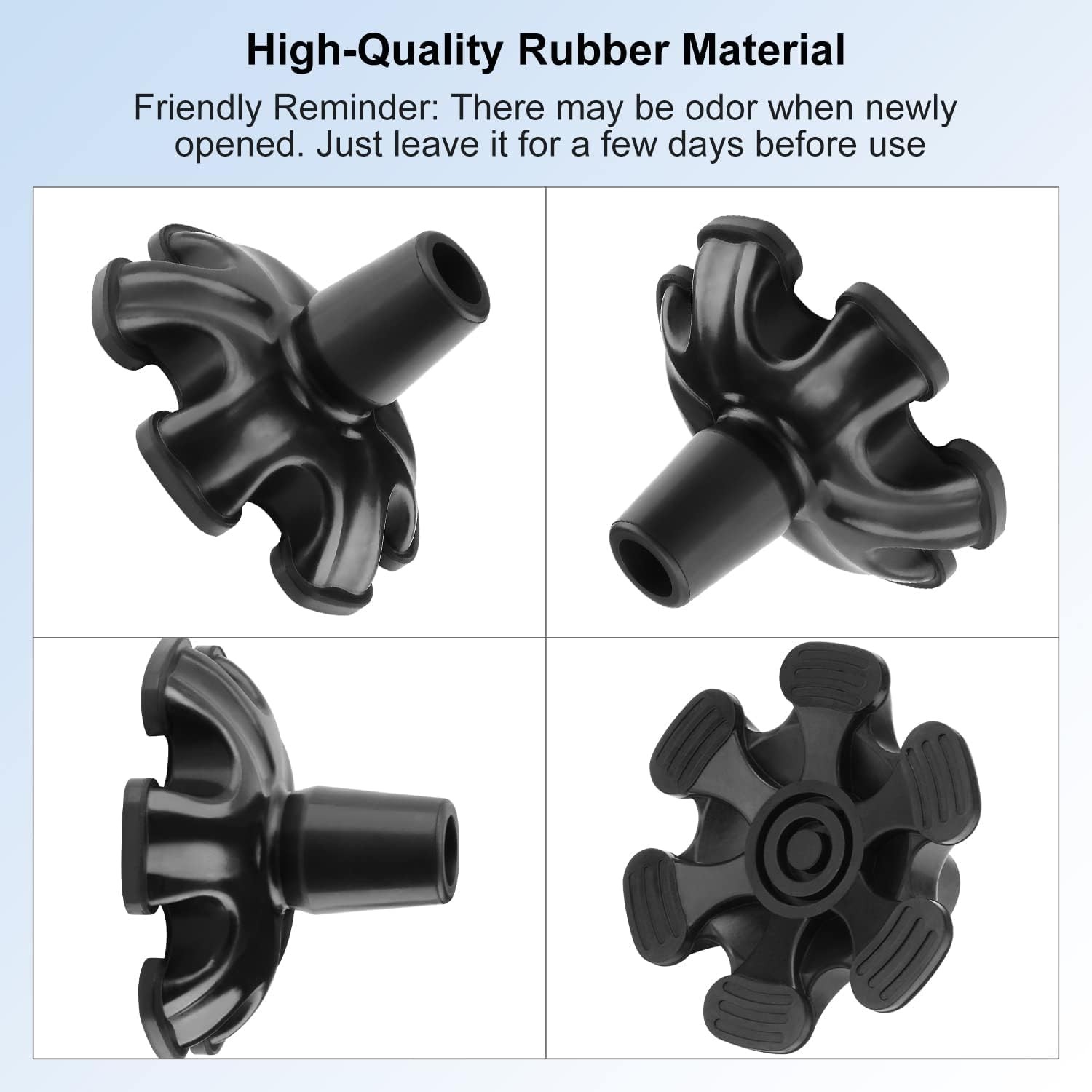 supregear Cane Tip 3/4" - Self Standing Heavy Duty Rubber 3/4 inch, Black
