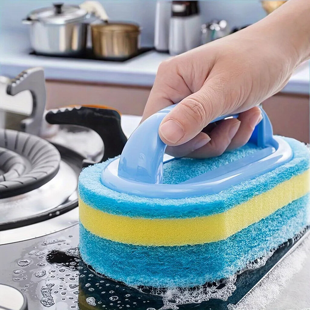 Multipurpose Thickened Sponge Cleaning Brush for Bathroom Toilet Kitchen
