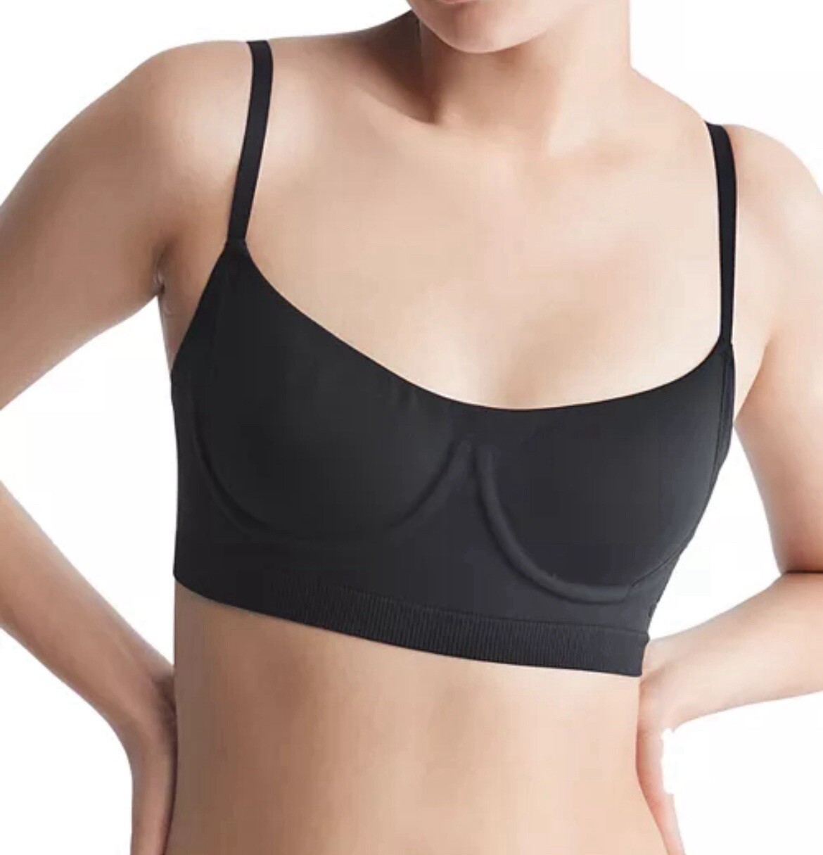 Calvin Klein Women's Bonded Flex Balconette Bralette QF6609, Black, Medium $52