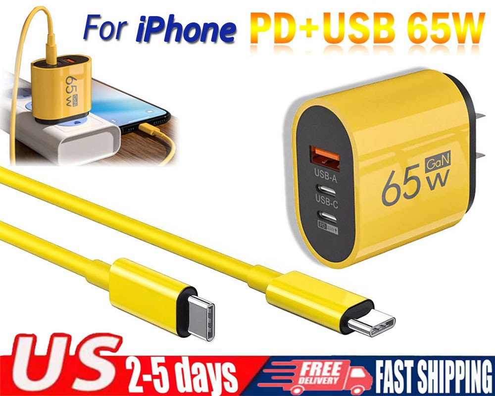 65W Fast Charging Block Type C Wall Charger For iPhone 17 Air 16 15 14 Pro Max