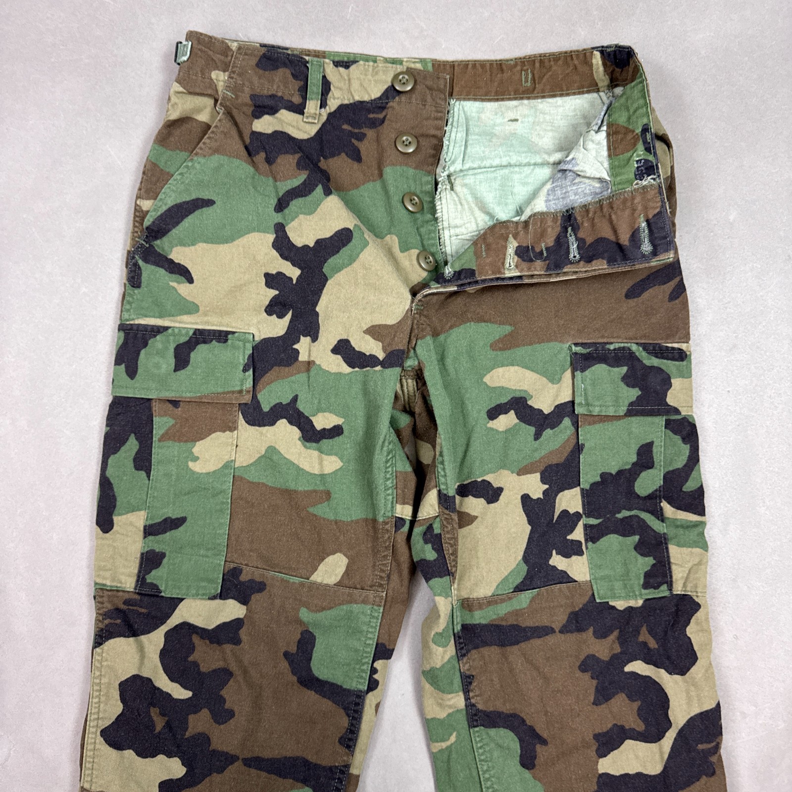 US Military Pants Mens Small Short 30x30 Green Camo Woodland Trouser Propper