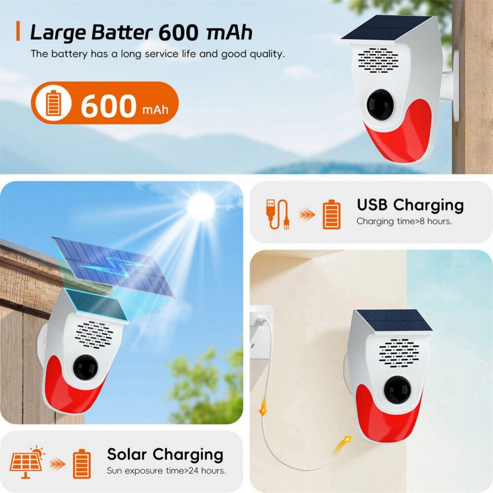 Home Intelligent Infrared Detector Voice Announcer 120dB High Pitched Alarm