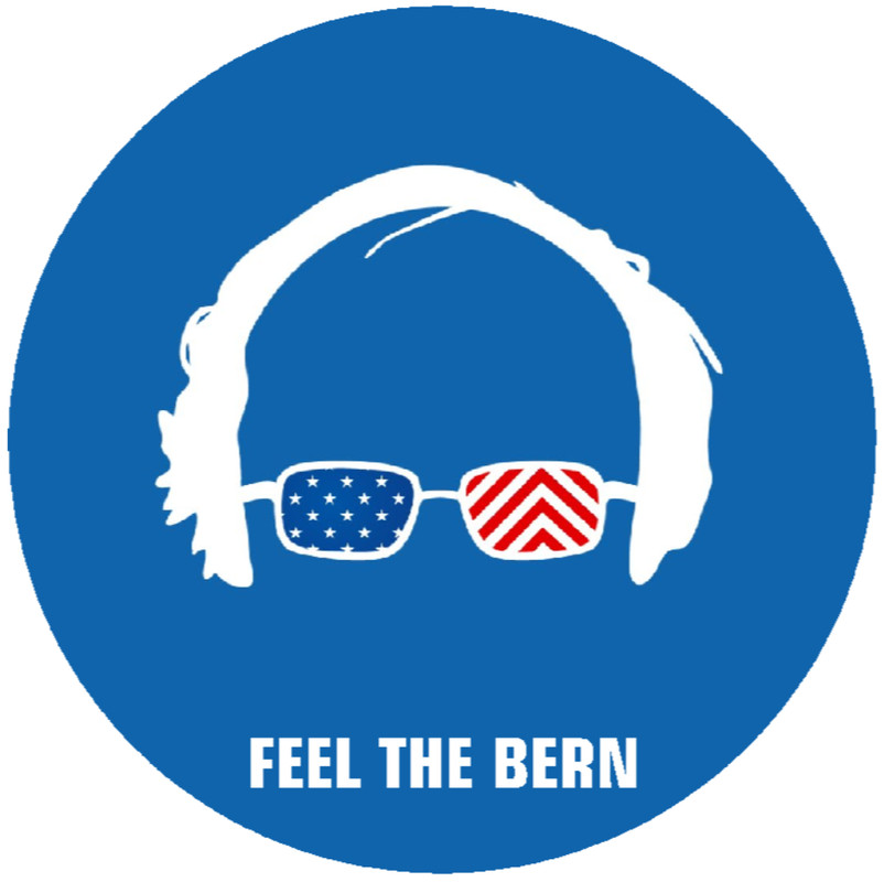 Feel The Bern - Bernie Sanders Democrat - 3 Pack Circle Stickers 3" x 3"