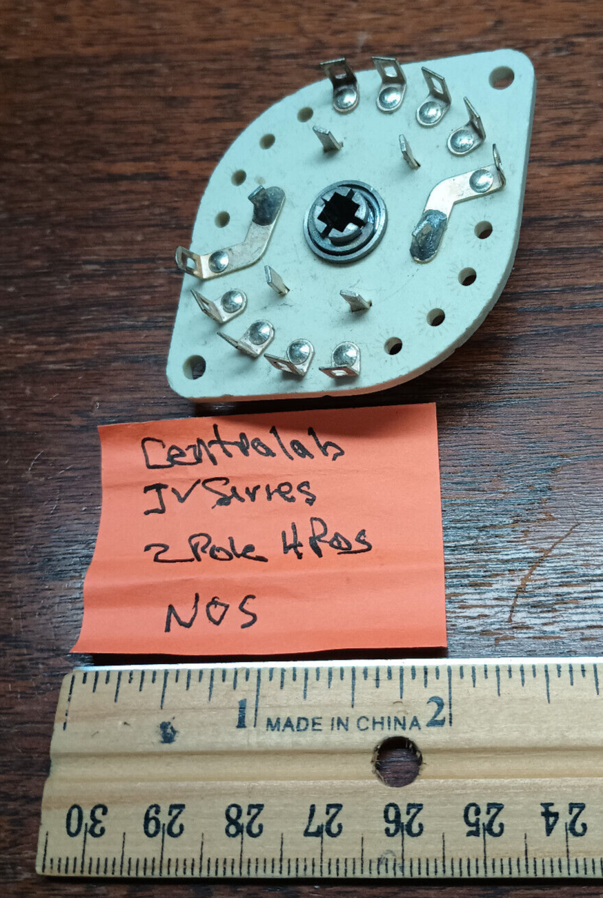 Centralab JV Series 2 Pole 4 Position Rotary Switch. NOS.