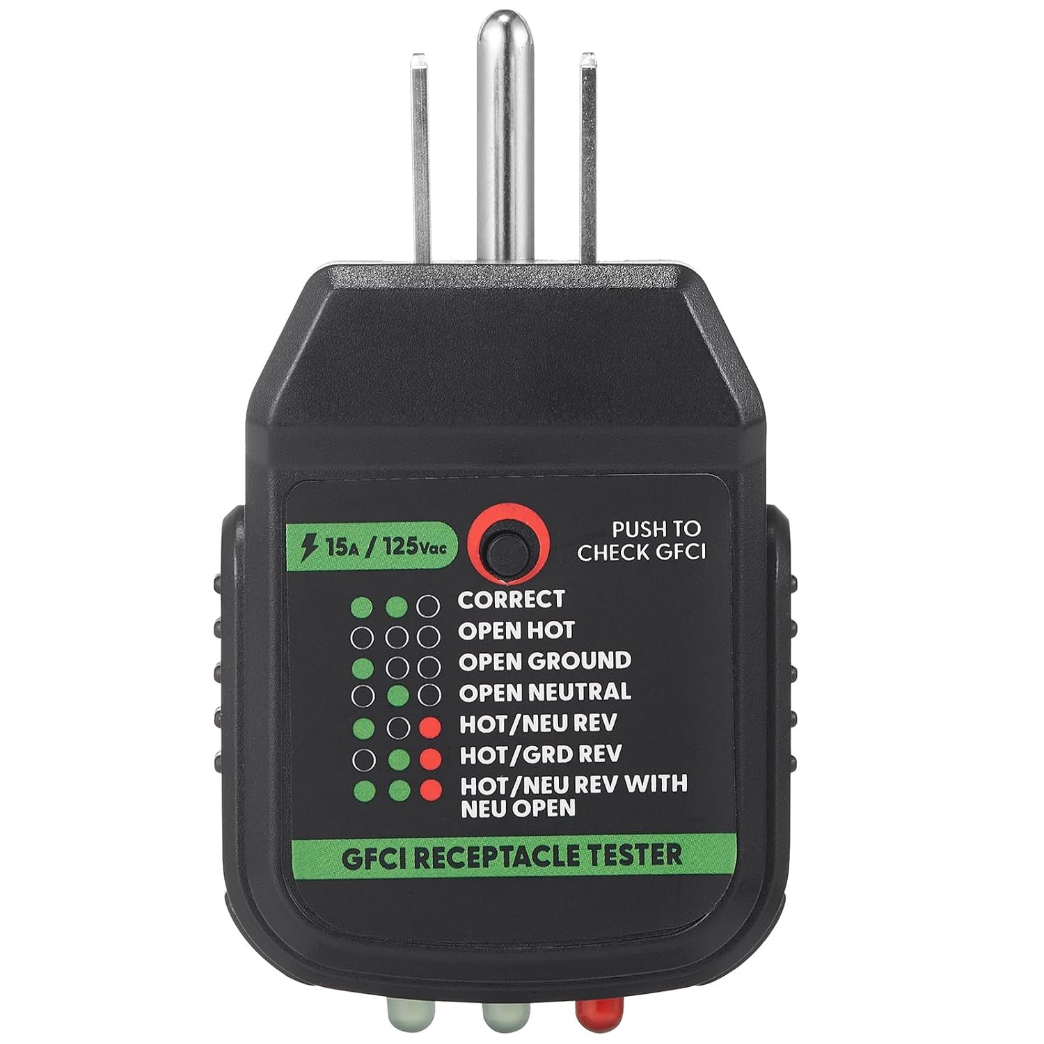 Electrical Outlet Tester GFCI Receptacle Circuit Tester for 120V Wiring Fault De