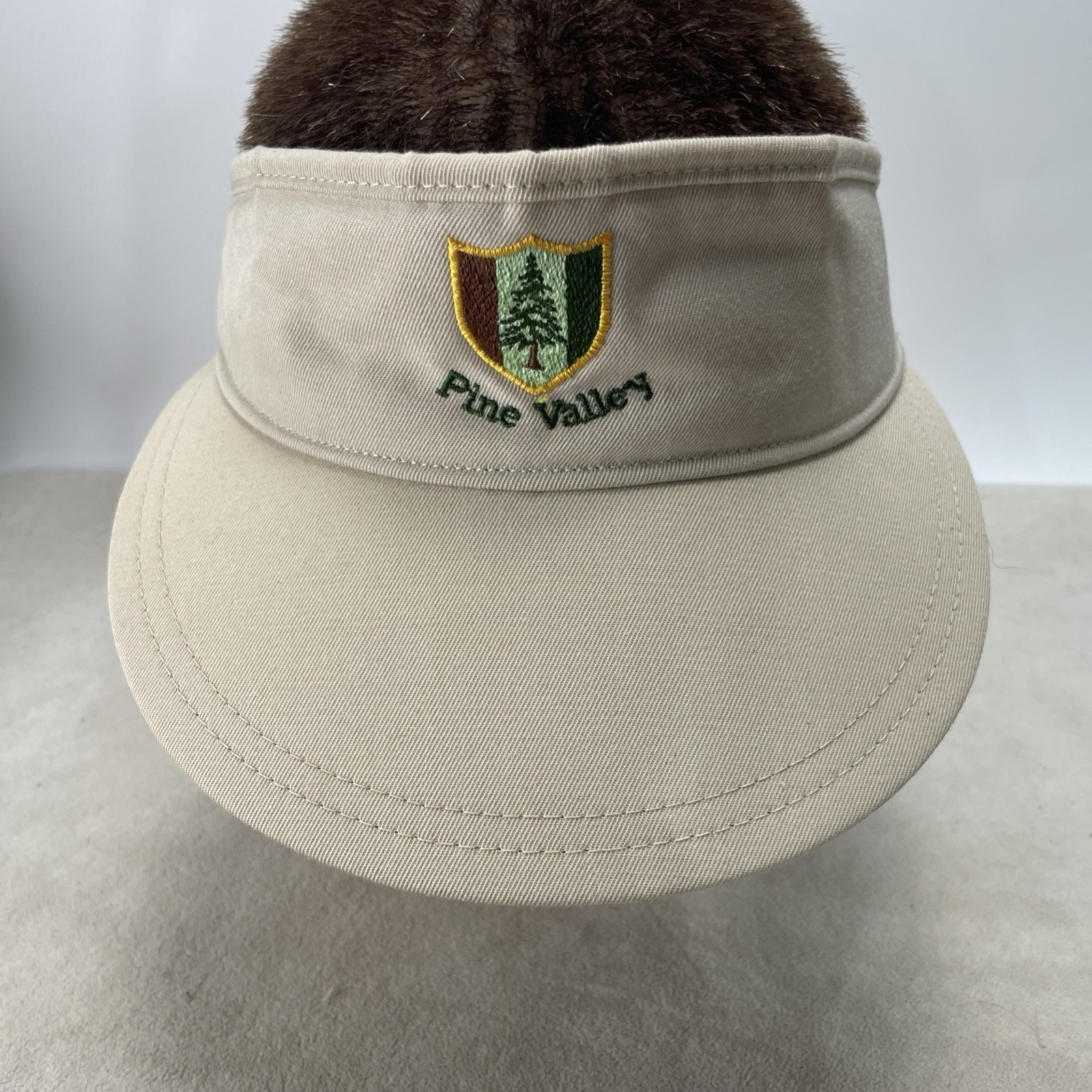 Beige Tan Pine Valley Golf Tour Visor New Era Dupont Visor Pro Model Made in USA