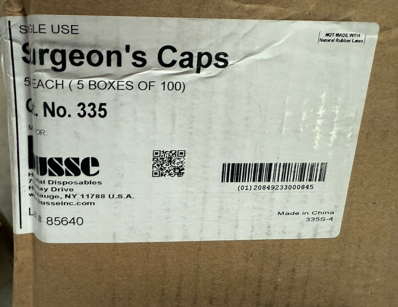 3 New Boxes Busse Surgeon Caps Disposable 100 per Box.