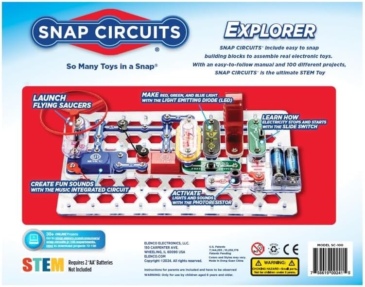 Electronics Learning Kit for Kids - Over 100 Projects & Circuit Building Fun