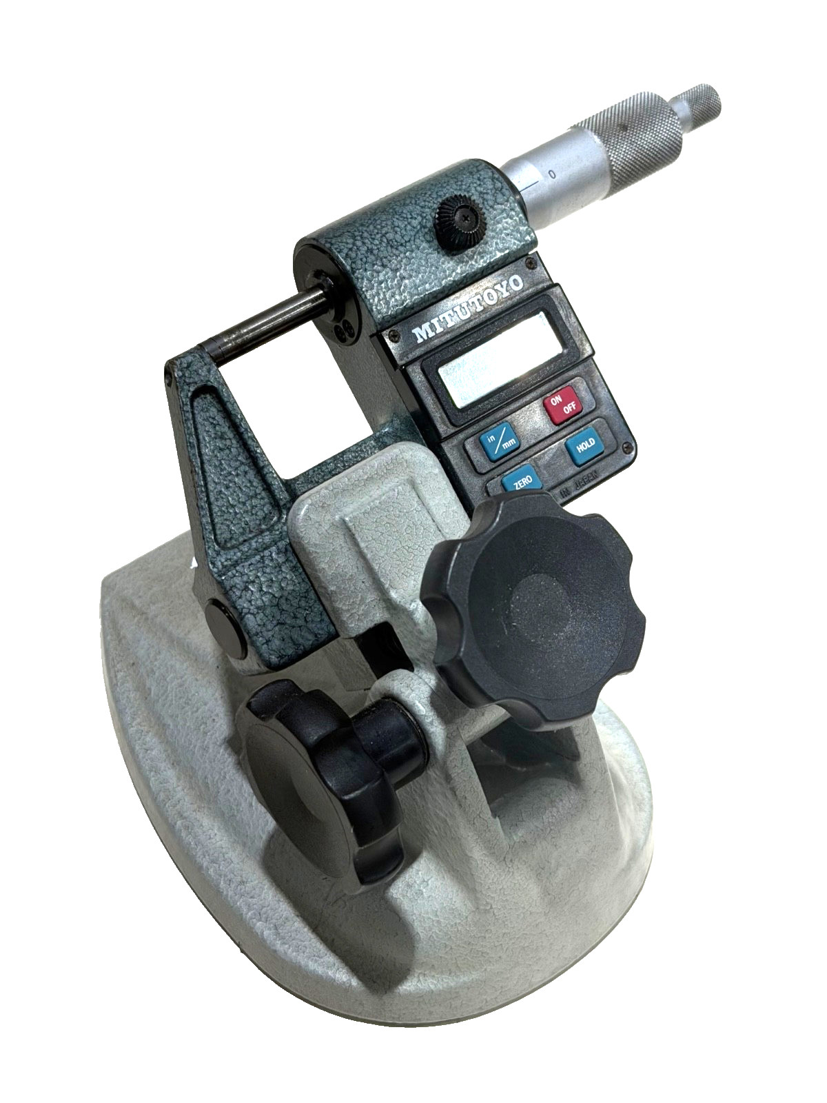 MITUTOYO TOOLS 0-1” DIGITAL OUTSIDE MICROMETER, 0.0001”, No. 293-301, w/ STAND