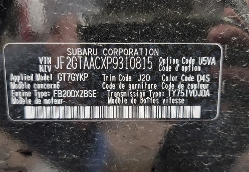 CROSSTREK 2023 Chassis ECM 572832