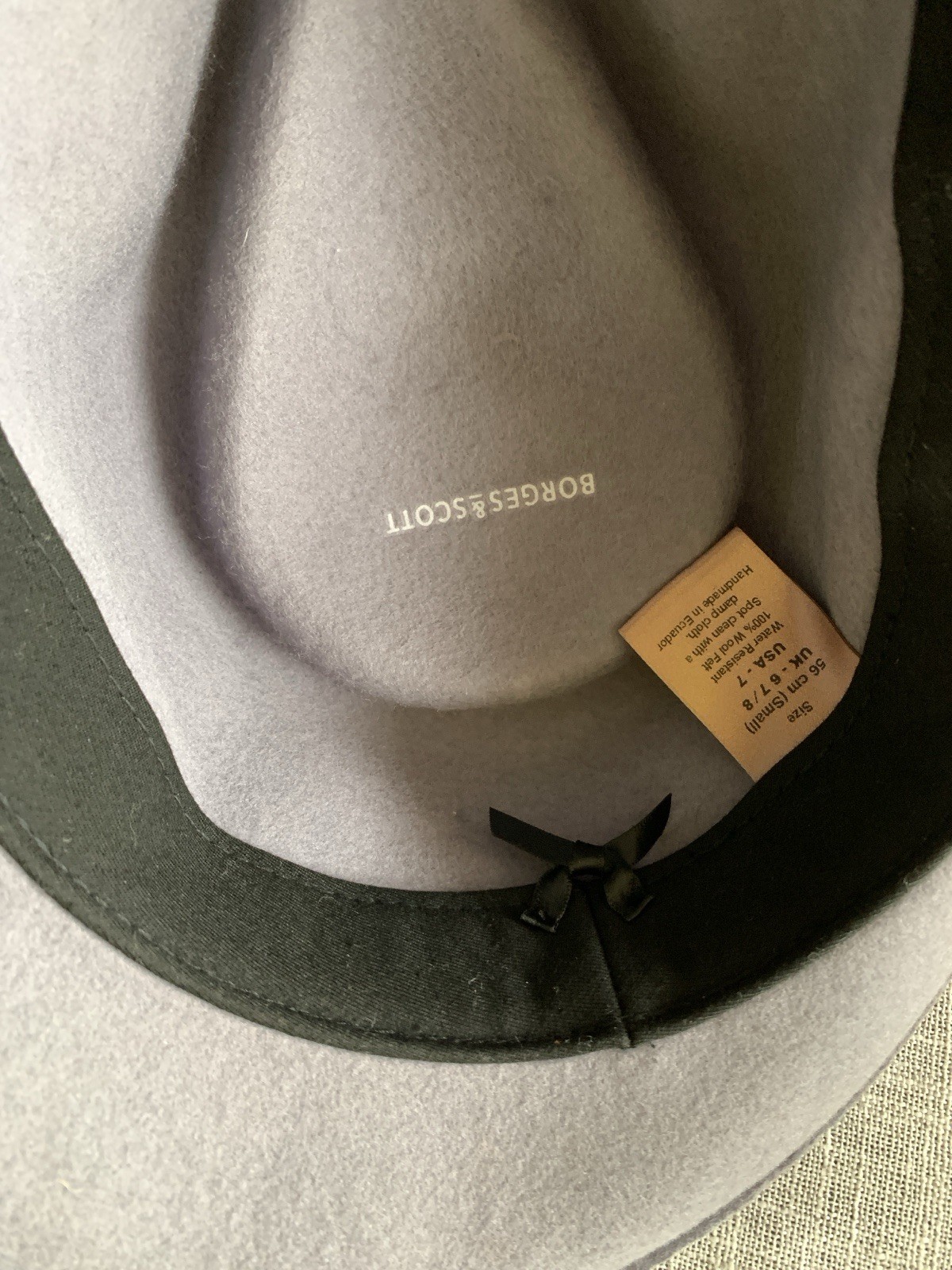 Borges & Scott Gray Fedora Doyle Wool Felt Hat US 7 UK 6 7/8 Small (56cm) Mint