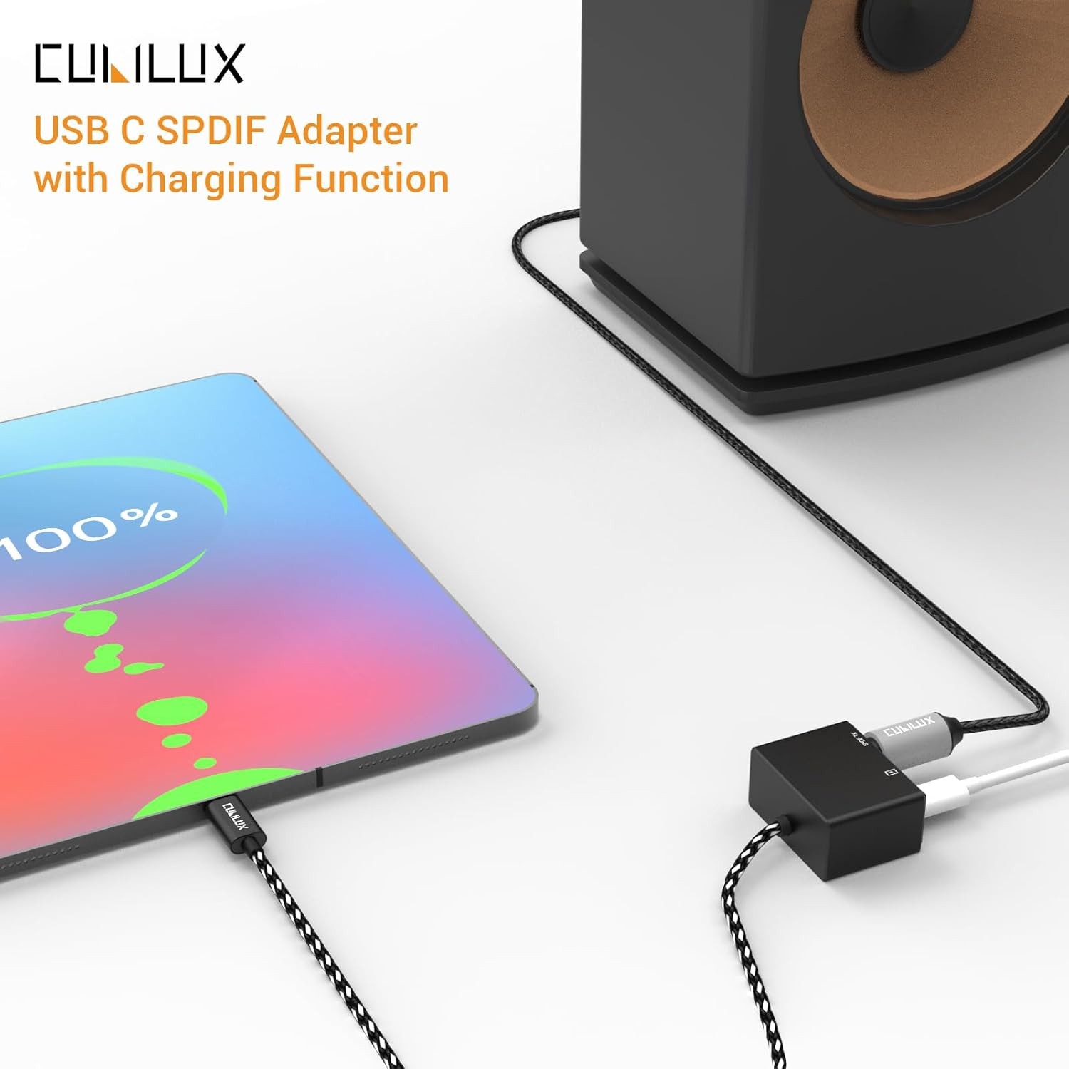 USB C to SPDIF Adapter with PD Charging,USB Type C to Toslink Optical Audio w...