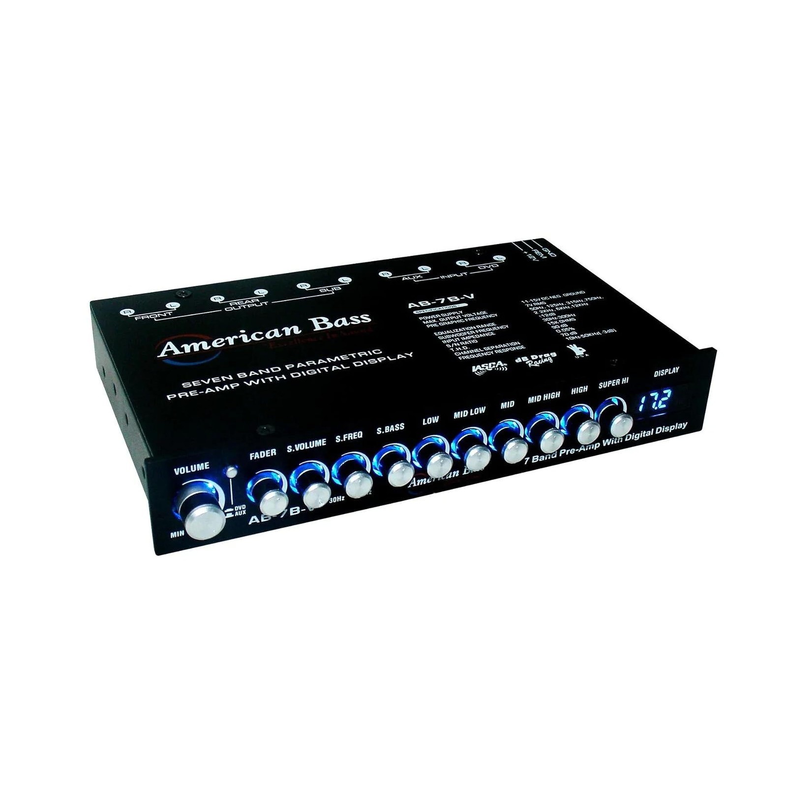 High End 7 Band Equalizer Voltage Display