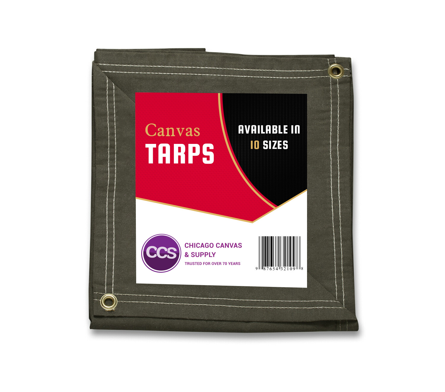 Chicago Canvas & Supply 16 oz Heavy Duty Canvas Tarp (10 feet x 16 feet)