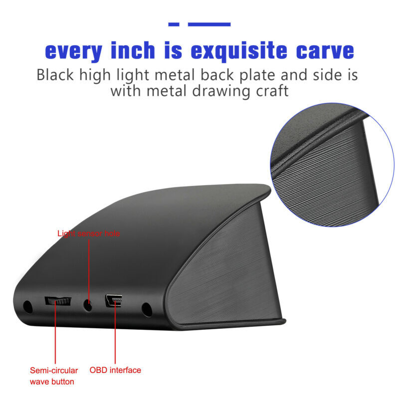 Car Head Up Display HUD OBD2 Speedometer Speed Temp Alarm Multi Function BAT CWT