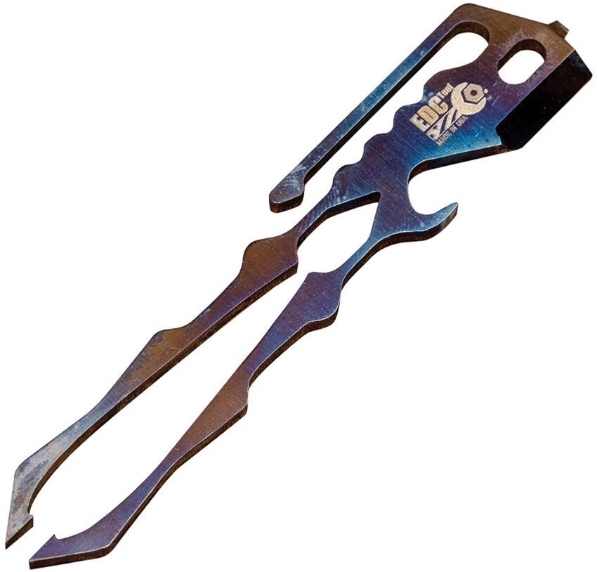 EDC Tool Co. Tweezer Multi Tool Flame Anodized Titanium Tools 4" MADE IN USA