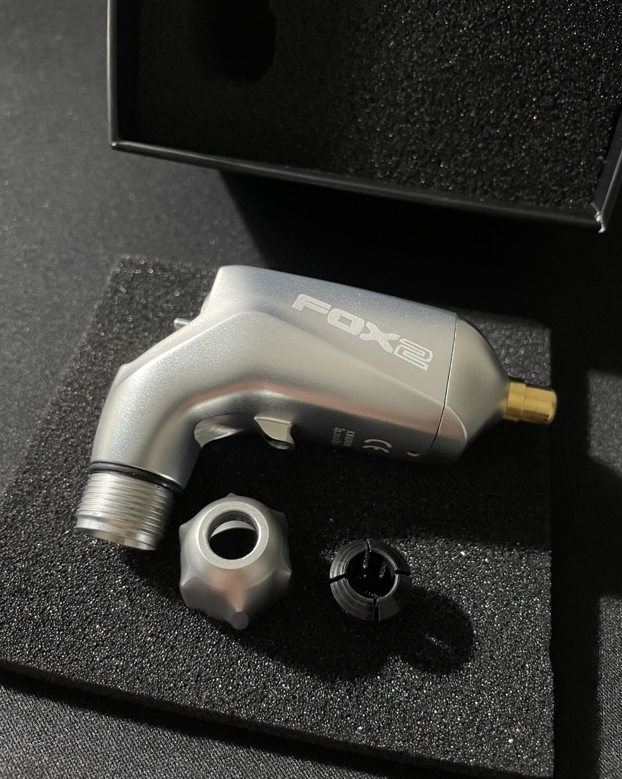 Kwadron Equaliser Fox Big V2 Rotary Tattoo Machine Silver Excellent Condition