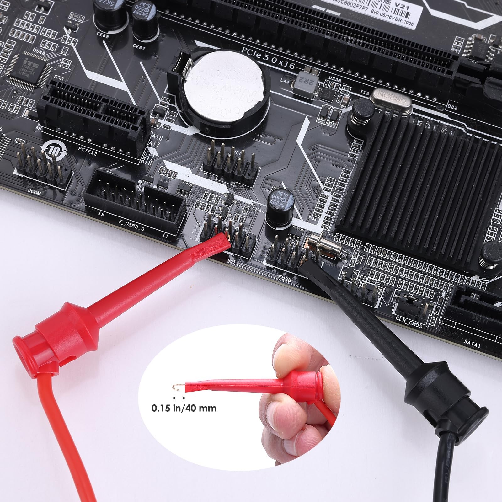 EDGELEC 28 Pcs Multimeter Test Leads Kit with Replaceable Gold-Plated red