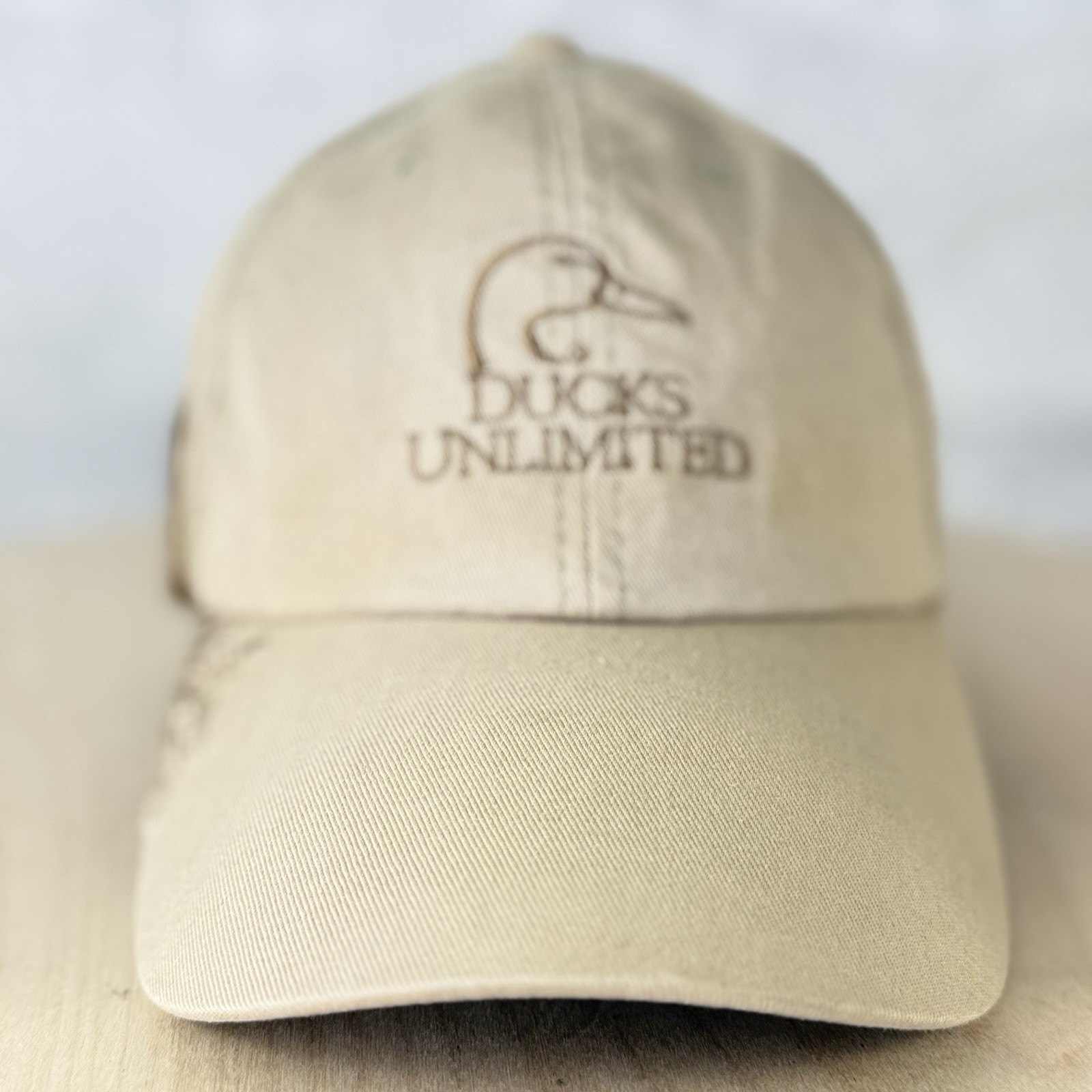Ducks Unlimited Baseball Cap - Tan w/ Brown Embroidery