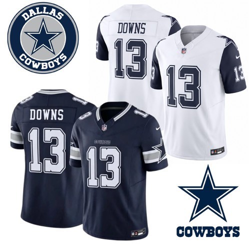Men's Cowboys Caleb #13 Downs 2026 Draft First Round Stitched Jersey Navy/White