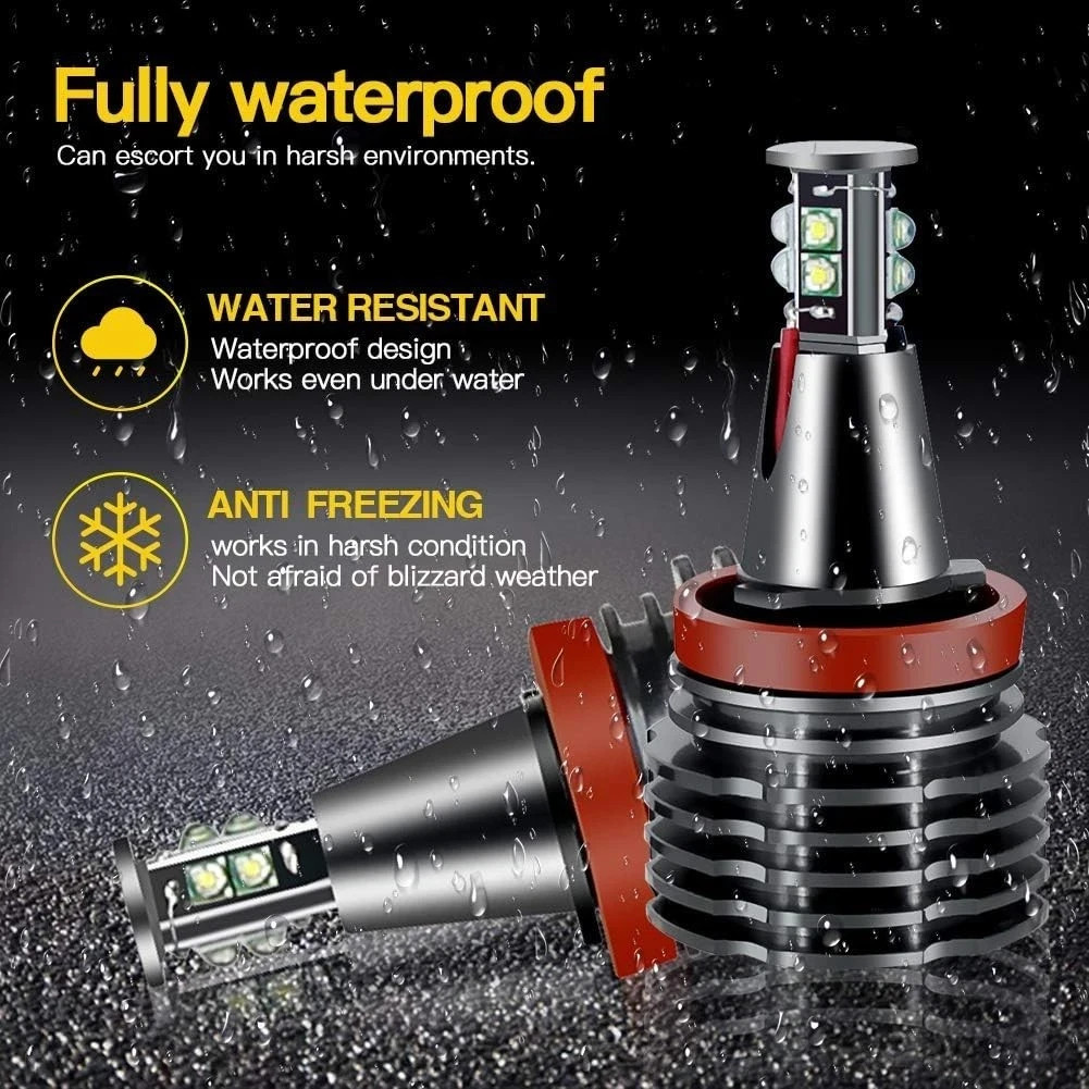 LED Angel Eyes Halo Bulb Light Compatible For E60 E61 E63 E64 E70 E90 H8-8SMD