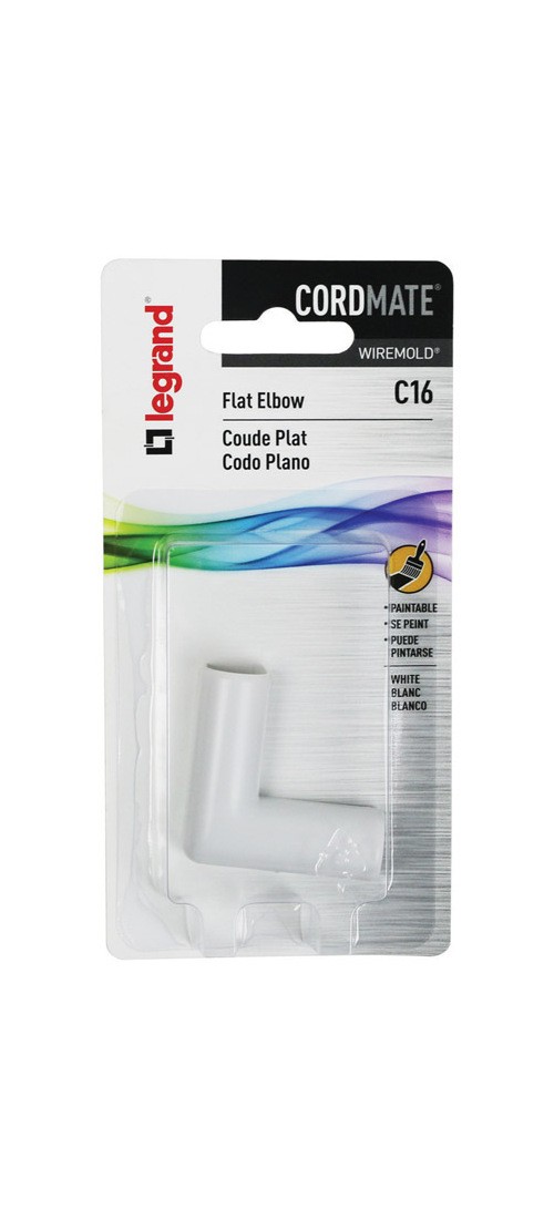 Wiremold C16 Plastic Flat Raceway Elbow (White)