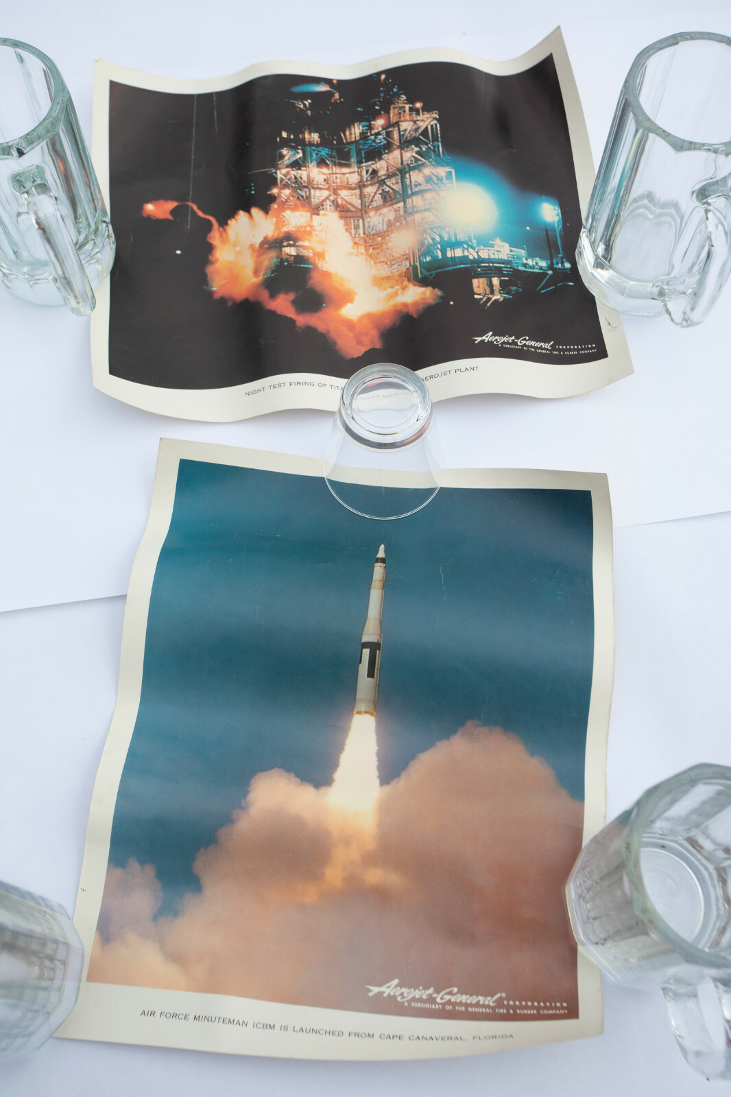 Pair Night Test Titan Aerojet NASA Rocket Poster Print  (HSE-3) Minuteman ICBM