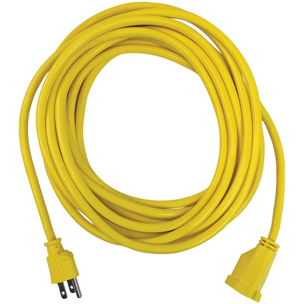 25 Foot Extension Cord, 12/3, Yellow