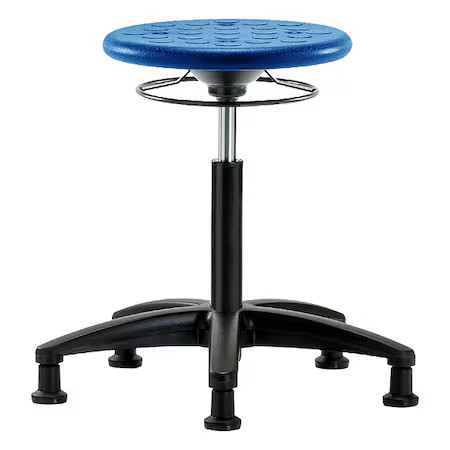 Stool, Polyurethane, Blue, 18 In To 25 1/2 In Seat Height, Ipmbso-Rg-Nf-Rg-Blu