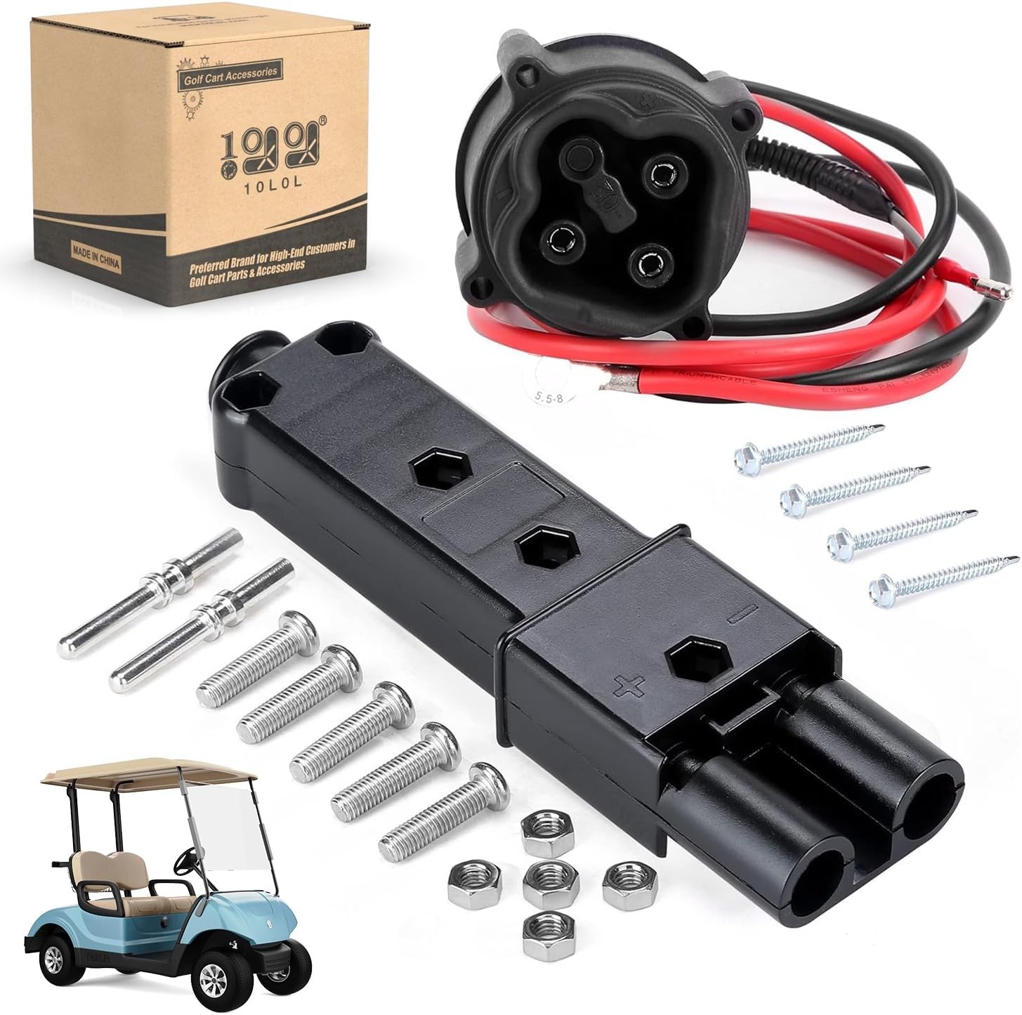 10L0L Golf Cart MAC DC 48V Charger Plug & Powerwise Receptacle for Yamaha G19 G2