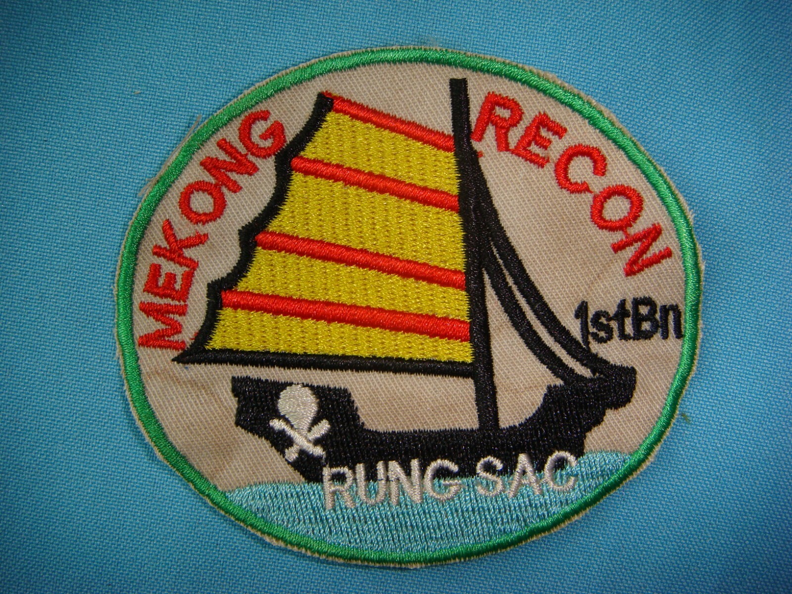 VIETNAM WAR PATCH, US NAVY RIVER MEKONG RECON 1st BN  RUNG SAC