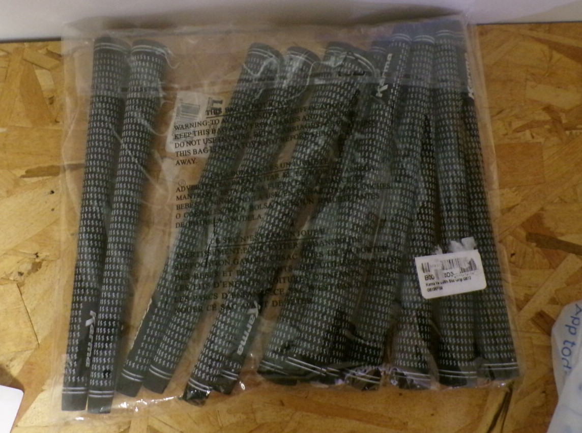 NEW KARMA VELOUR GB13 STANDARD BLACK/WHITE MENS REPLACEMENT 13 GOLF GRIPS