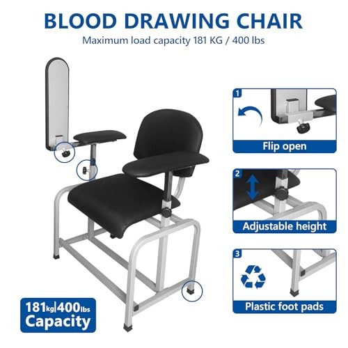 Phlebotomy Blood Draw Chair Padded Adjustable Armrest