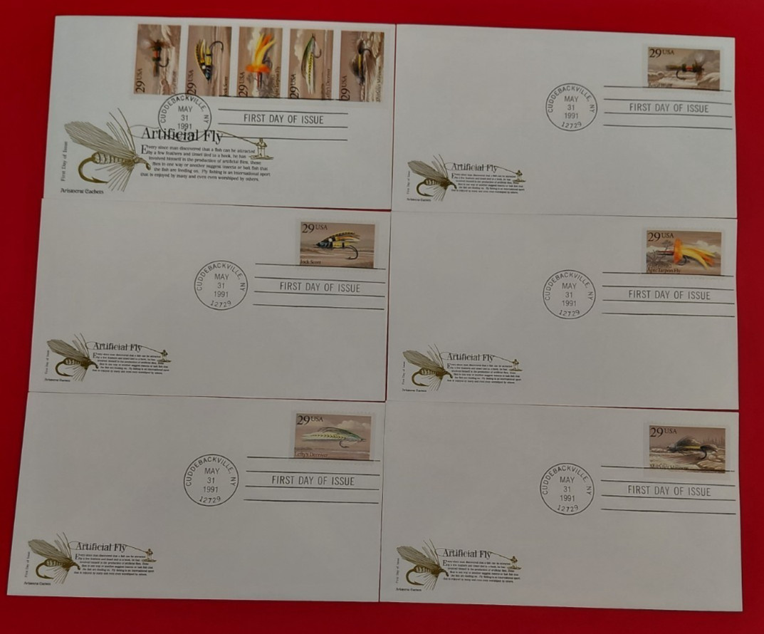 Vintage 1991 United States Postal Service First Day Covers Set of Six NOS