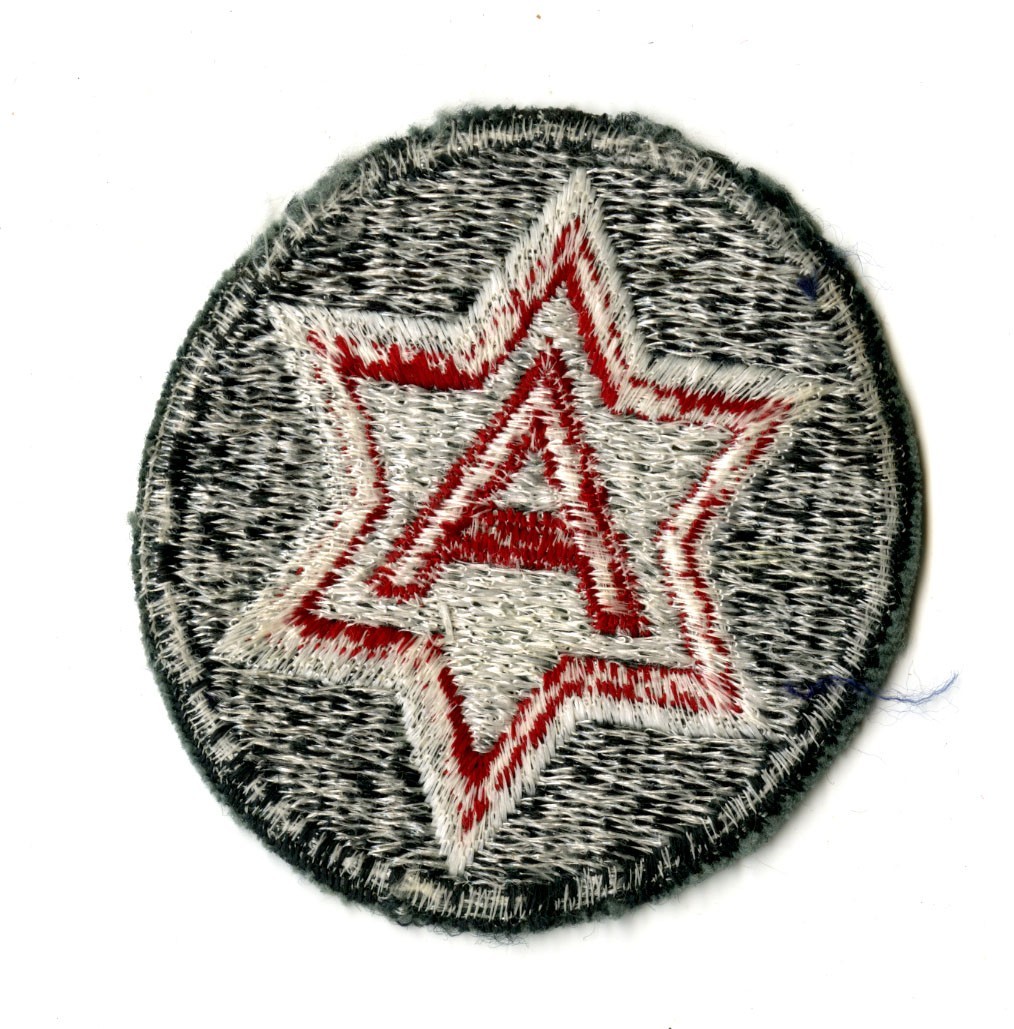 Sixth Army 2nd Design White Back Patch Forest Green Cut Edge Vintage
