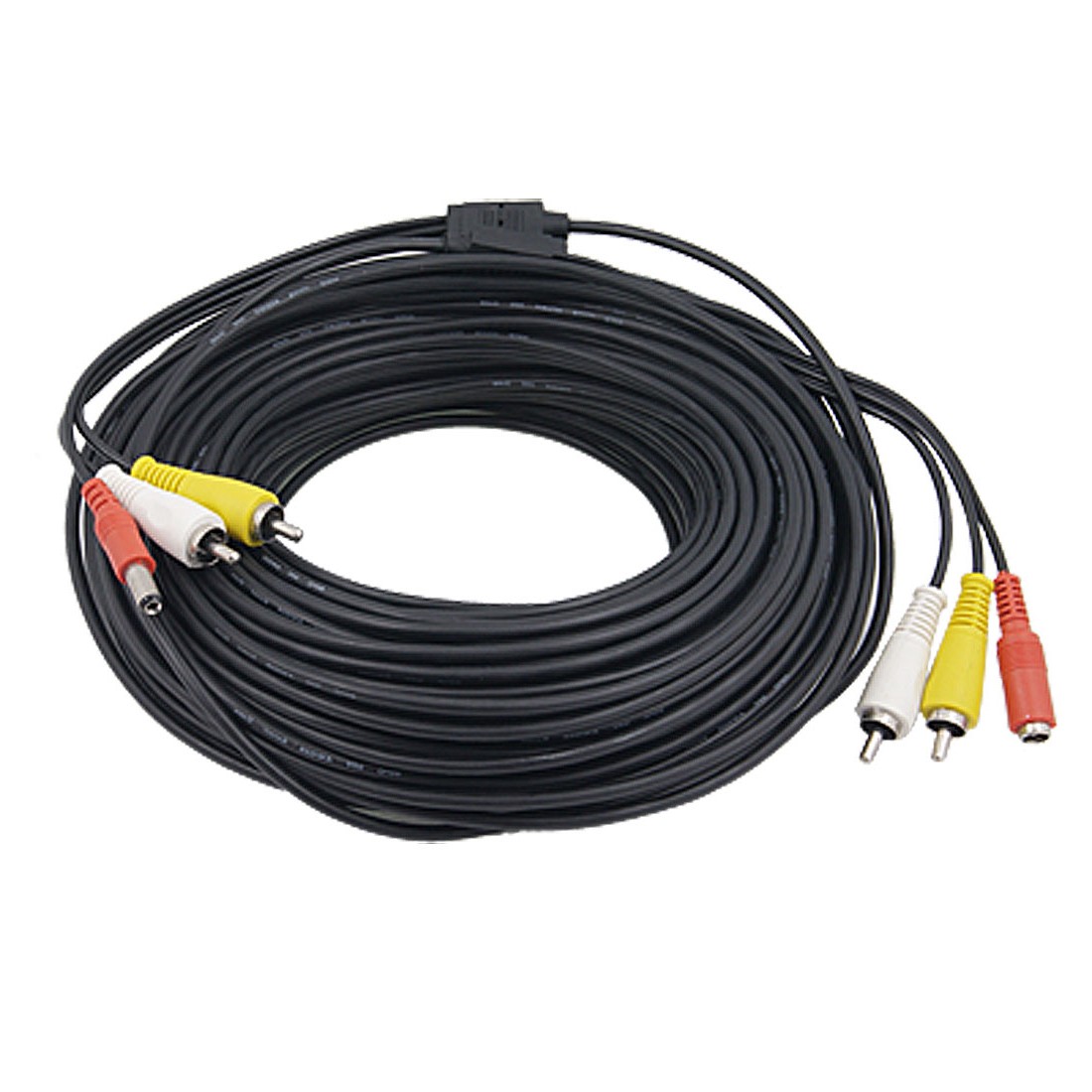 50Ft Long RCA Male to Male Video Power Cable Black FOR CCTV SECURITY CAMERA