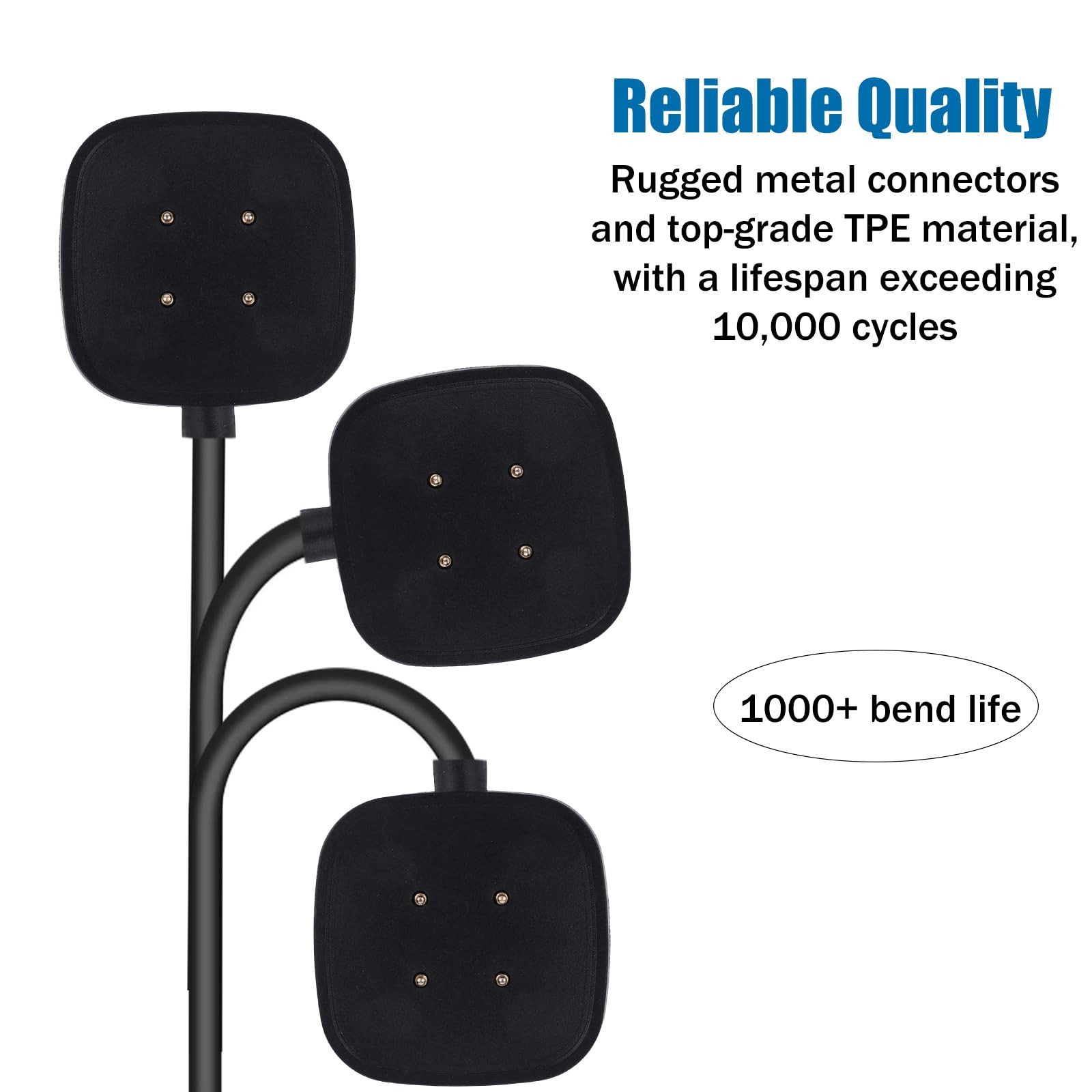BTFO Fast Wall Charger Kit for Versa 4 & 3, USB Charging Cable 106cm, black