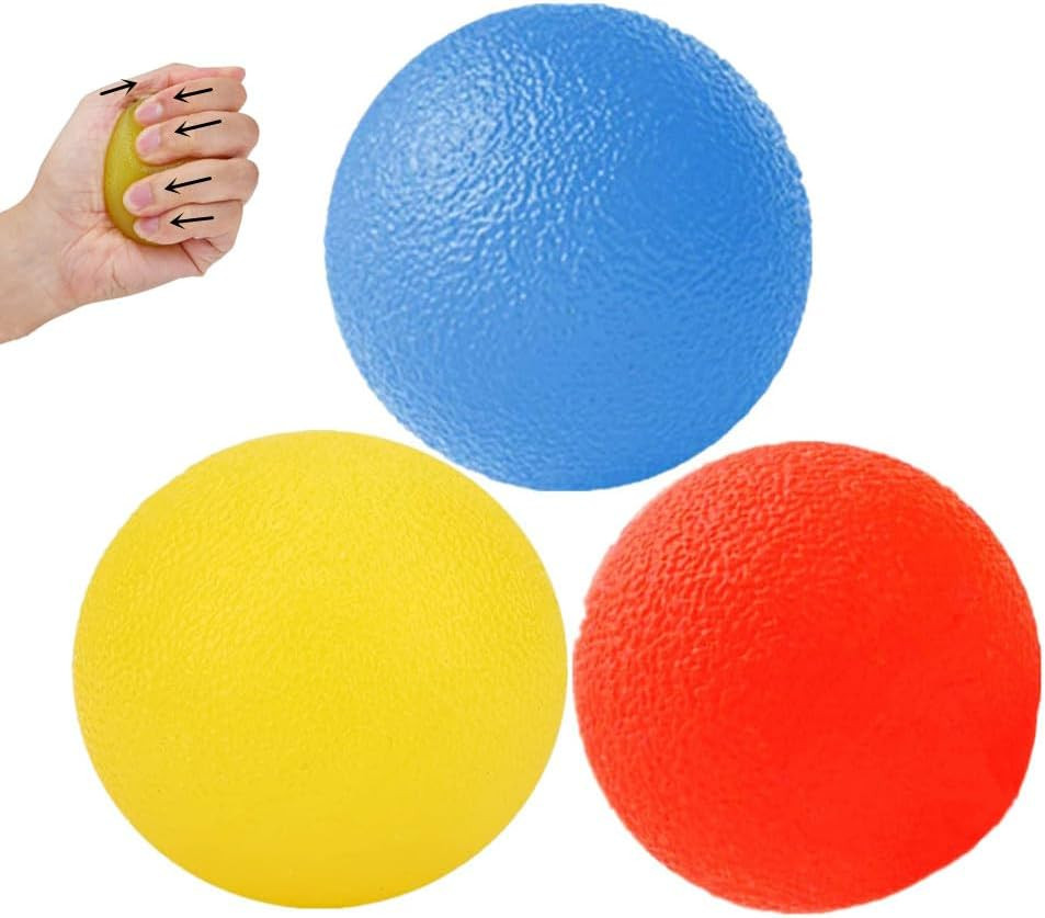 3 Pack Pelotas Antiestres 3 Niveles de Resistencia para Terapia Fisica y Agarre