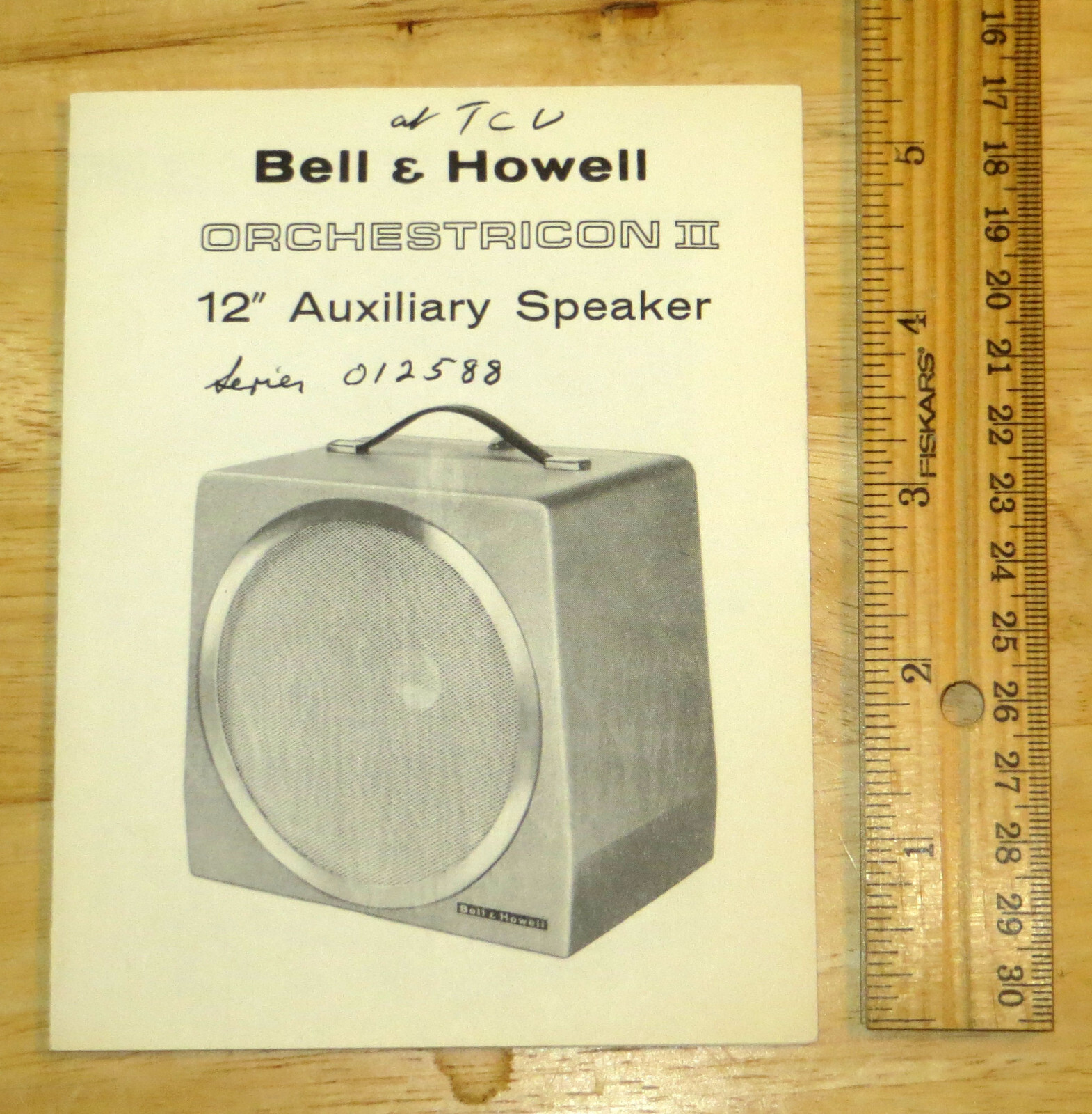 Original Vintage Bell & Howell Orchestricon II 12" Auxiliary Speaker Manual