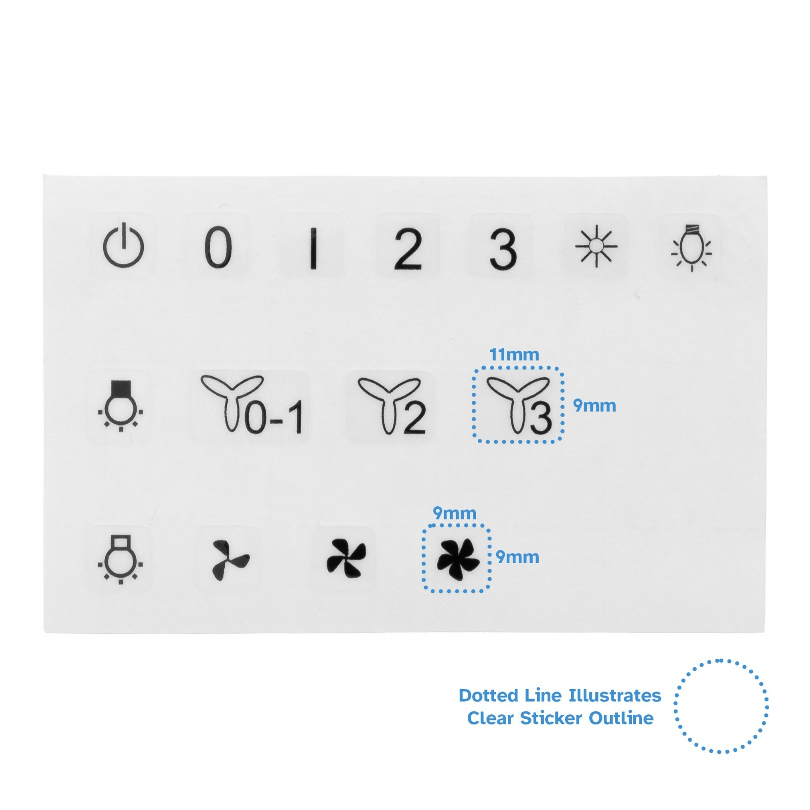 Range Hood Sticker Extractor Ventilation Fume Fan Switch Light Globe Oven Label