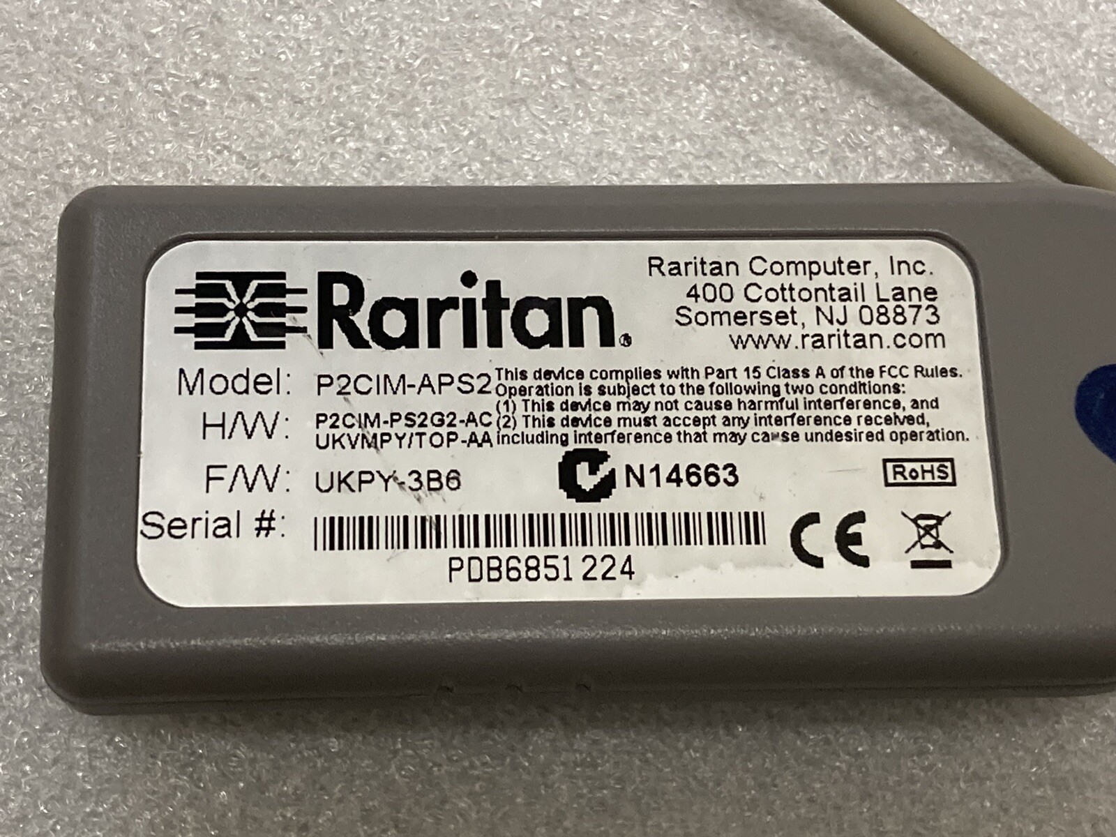 Raritan P2CIM-APS2 PS2 KVM Switch Module CIM Automatic Skew Compensation P2-EUST