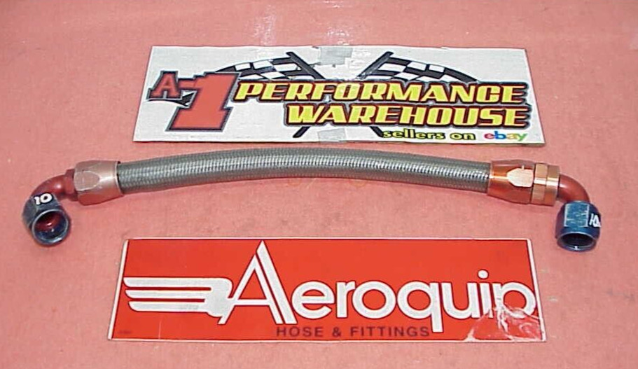 Aeroquip 14" Stainless Hose with -10 AN 90° & 120° Reusable Fittings R97