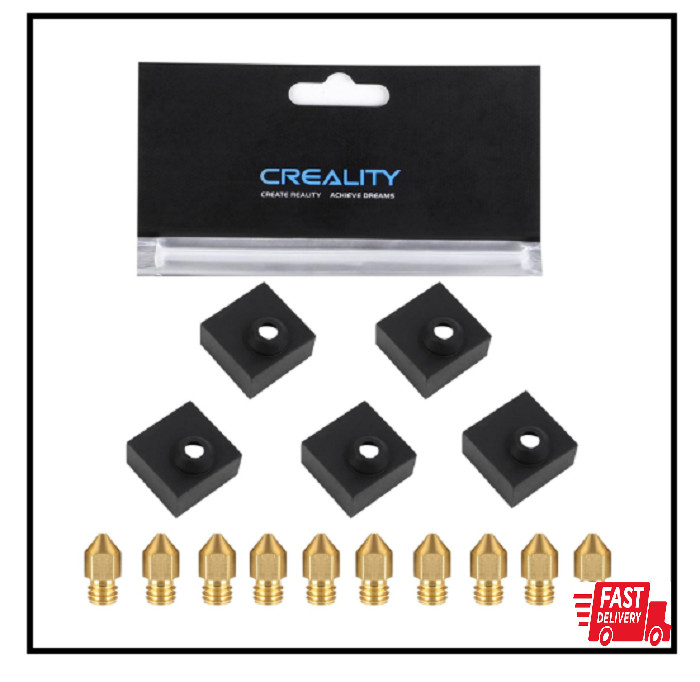 Creality Original 10pcs 0.4mm Nozzle With 5pcs Silicone Sock, For Ender 3/Ender