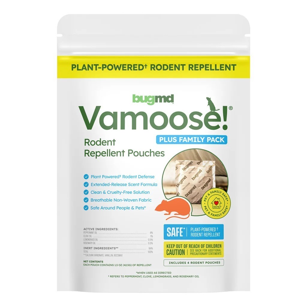 BugMD Vamoose Plus Rodent Repellent Pouches Indoor/Outdoor, 8 Pack NEW