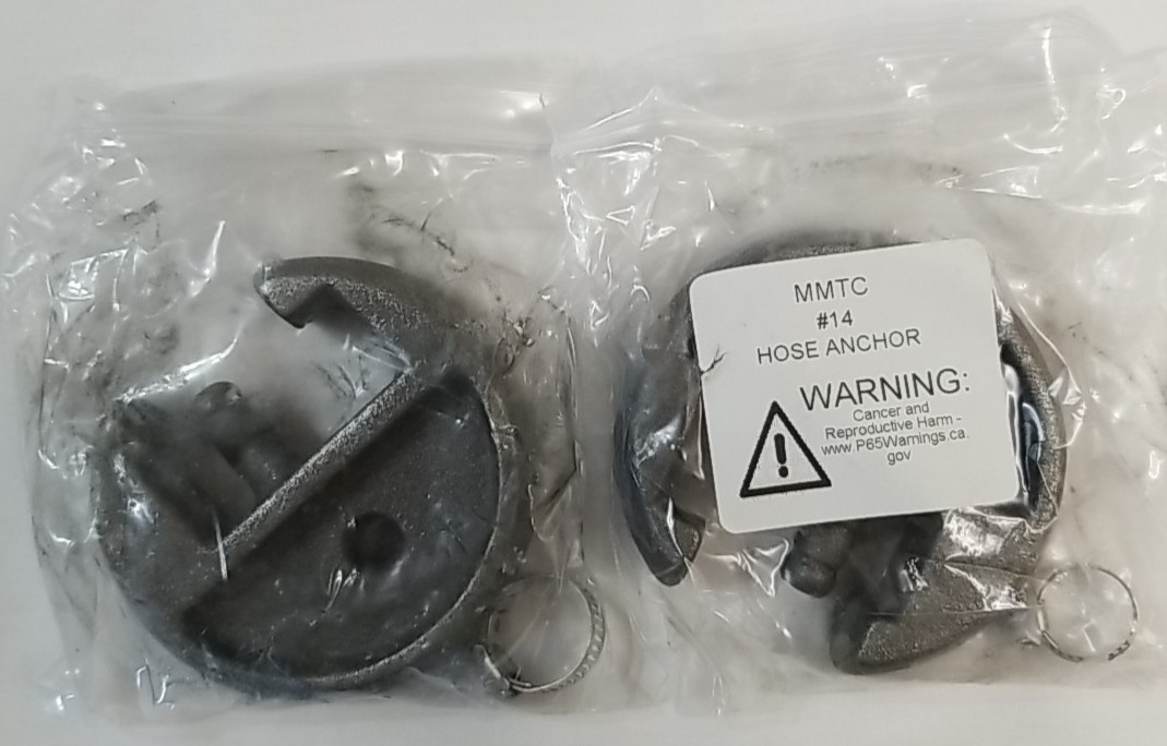 2 Pack MMTC Pneumatic Control Treadle Cast Iron Signal Bell Air Hose Anchor #14